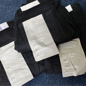 BUNDLE 3 NWT Everlane The Authentic Stretch High Rise Skinny Jean 24 Black 25